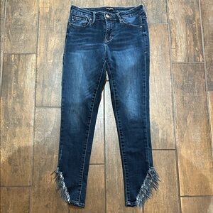 Dear John Midnight Blue Frayed Ankle Jeans Gisele High waist skinny size 26
